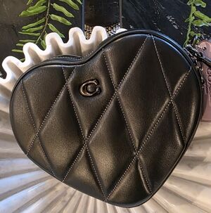 Coach Black Quilted Heart Bag